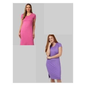 32 Degrees XXL Festival Fuchsia Pink & Royal Purple Heather Cool T-Shirt Dresses